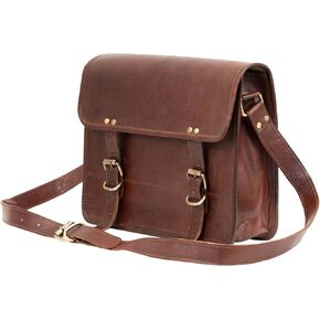 10" Inch Leather Messenger Bag vintage satchel bag Crossbody Bags for Men and Women unisex office bag in Saudi Arabia