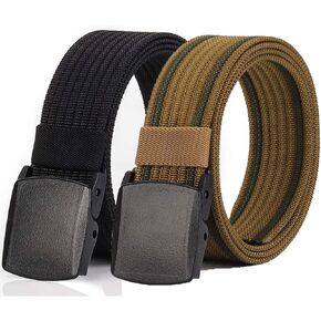 HOANAN 2 Pack Nylon Belt Outdoor Non-Metal Mens Military Web 1.5" Tactical Work Belt in Saudi Arabia