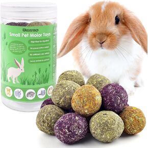 Bissap Bunny Chew Toys 15PCS, 100% Natural Flowers Flavored Timothy Hay Balls Rabbit Chew Treats for Hamster Guinea Pigs Rats Chinchillas Gerbils and Other Small Animals Teeth Care in Saudi Arabia