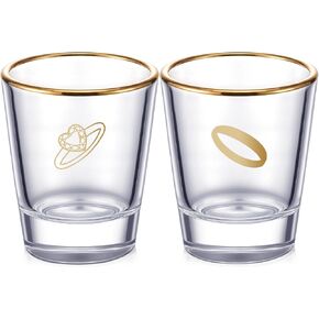 Bride and Groom Glasses 2 Pieces Ring Finger Wedding Wine Glasses Funny Bride Wine Glass 2 oz Wine Glasses Mr and Mrs Engagement Gifts Stemless Wine Glass for Newlyweds Couples in Kuwait