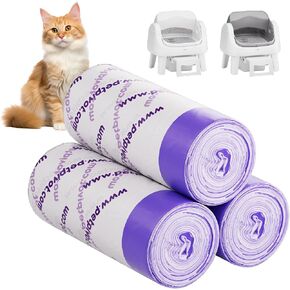 PetPivot AutoScooper 12 Replacement Litter Liners, Heavy-Duty Drawstring Bags for AS12 Automatic Cat Litter Box, 3 Rolls (60 Count) in Kuwait