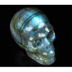 Skullis 2.0" Labradorite Crystal Skull, Hand Carved Gemstone Fine Art Sculpture, Reiki Healing Stone Statue. 1290B in Kuwait