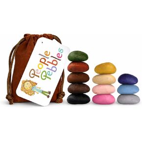 Crayon Rocks Multicultural Skin Tone Crayons for Kids - 12 Diverse Colors, Natural Soy Wax, Ergonomic Pebble Shape for Toddlers, Non-Toxic Art Supplies in Kuwait