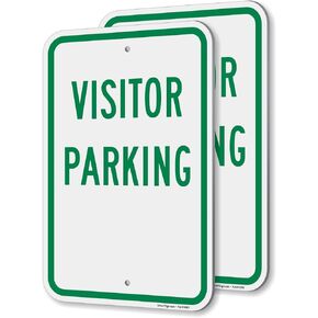 SmartSign Visitor Parking Sign - 2 Pack, 18 x 12 inch, 2mm Aluminum Composite, Pre-Drilled Holes, Made in USA, Green and White in Saudi Arabia