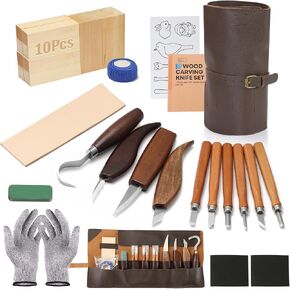 Wood Carving Kit for Beginners, 28Pcs Wood Carving Tools with Storage Bag in Kuwait