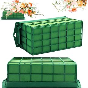 2 Pieces Floral Foam Cage, Flower Arrangements Supplies With Rectangle Holder, Bricks for Fresh Flower Wedding Holiday Decorations in Saudi Arabia