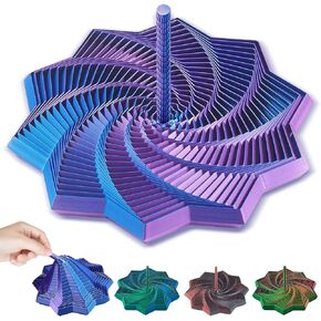 3D Printed Expanded Sensory Fidget Star, Fractal Stress Relief Spinning Tower Toy with Handle, Polygonal Honeycomb Whirling Spiral Design, Stocking Stuffers Gift for Adults Teens ADHD Office Desk in Kuwait