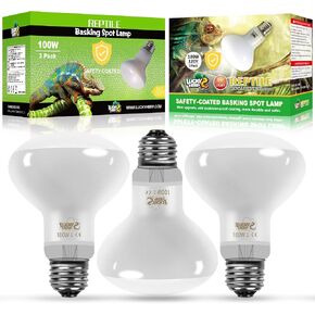 LUCKY HERP New Upgrade 100W Reptile Heat Lamp Bulb (3rd Gen, Safer), Amphibian Basking Spot Light Bulb, UVA Reptile Daylight Bulb for Turtle, Bearded Dragon, Lizard Heating Use (2 Pack) in Kuwait