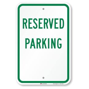 سمارت ساين -K-1903-EG "Reserved Parking" | 12 بوصة × 18 بوصة 3M من الألومنيوم العاكس بدرجة المهندس - أخضر على أبيض in Kuwait