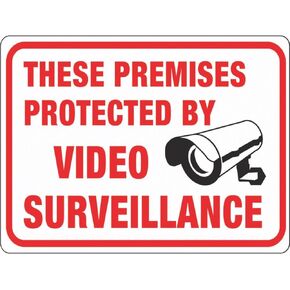 Hy-Ko Products 20619 Surveillance Plastic Sign 8.5" x 12" Red/White in Kuwait