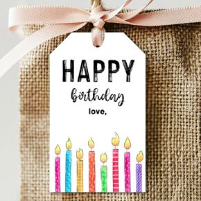 ZIIUFRN Thank You Tags with String – 50 Pack Colorful Candles Birthday Party Favor Tags for Gift Bags & Treats, Birthday Party Supplies – A03 in Kuwait