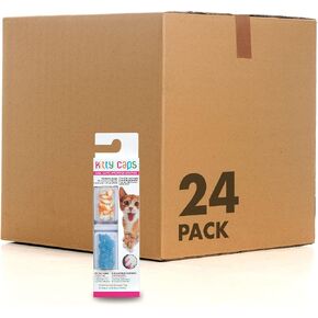 Kitty Caps Nail Caps for Cats, White Orange & Blue Glitter, Small, 40 Count in Kuwait