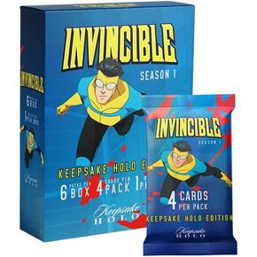 Invincible Season 1 Keepsake Holo Blaster Box: 6 Packs, 4 Cards Per Pack, 1 Guaranteed Hit, Holo Mirror Cards, Chase Rare Inserts, 600-Card Checklist in Kuwait