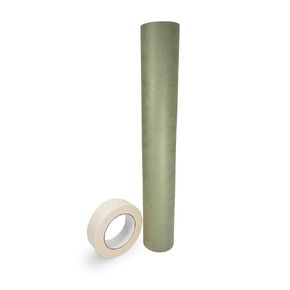 IDL Packaging Premium Masking Kit – 18" x 60 Yards Green Masking Paper (1 Roll) and 1.41" x 60 Yards White Tape (1 Roll) – Masking Set to Protect Surfaces – Great for Automotive Industry in Saudi Arabia