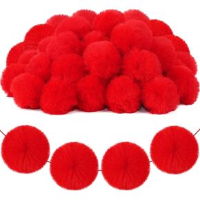 SEPGLITTER 36Pcs Large Red Fluffy Pom Poms for DIY Crafts Decorations in Saudi Arabia
