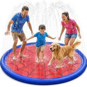 Splash Pad for Kids & Dogs, Upgrade Non-Slip Thicken Backyard Sprinkler Water Pad, Toddler Sprinkler Pool, Summer Outdoor Water Toys in Kuwait