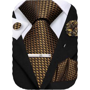 ربطات عنق Hi-Tie مقاس 63 بوصة و70 بوصة للرجال مجموعة ربطات عنق رجالية طويلة جدًا من الحرير وأزرار أكمام مربعة للجيب وربطة عنق بيزلي لحفلات الزفاف in Kuwait