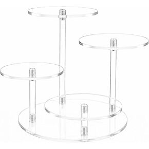 4-Tier Clear Acrylic Display Riser:For LEGO Botanical Collection Sets,Multi-Tier Showcase Figurine Display Shelf Riser for Collectibles and Room Decor,Tabletop Plant Stand,Perfume Riser Holder in Kuwait