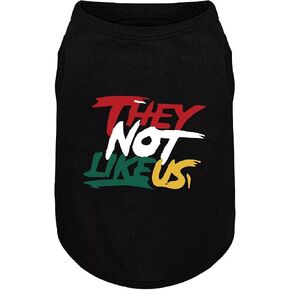 Comfortable Polyester-Cotton Dog Shirt –with 'They NOT Like US', Perfect for Small & Medium Dogs, Soft & Stylish Pet Apparel for Everyday Wear. Black M in Kuwait