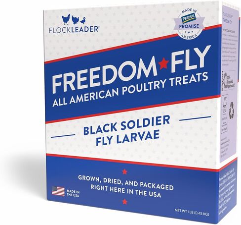 FLOCKLEADER Freedom Fly, USA Black Soldier Fly Larvae Poultry Treats, 1lb in Kuwait