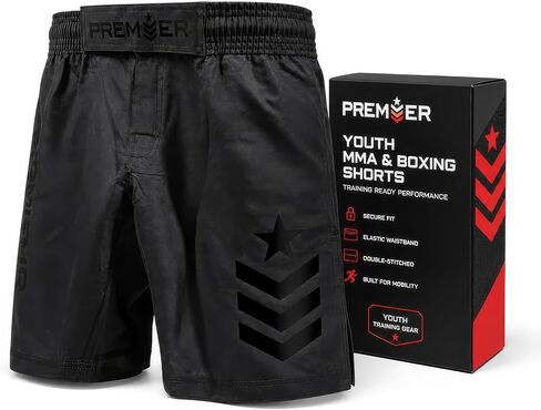 Revgear Kids Premier MMA Shorts (Youth Sizes) Martial Arts | Durable and Comfortable | Side Slit for Kicking in Kuwait