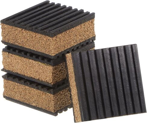 HARFINGTON 4pcs Rubber Anti Vibration Pads 6" x 6" x 7/8" Isolation Vibration Absorbing Pad Damping Mat Anti-Skid Noise with Cork Center for Air Compressor Conditioner Treadmill Washer in Kuwait
