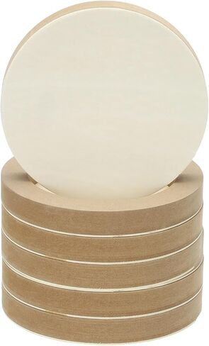 PATIKIL 8" Round Wood Canvas Panels, 6pcs Unfinished Wood Plaque Disc Circle Board for Craft Projects, Art Painting, Carving, Engraving, DIY in Kuwait