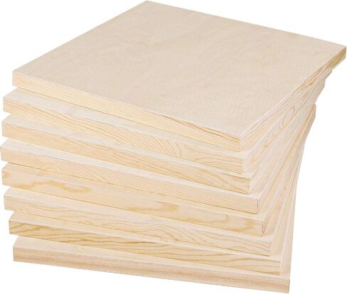 ADXCO 8 Pack Wood Panels 12 x 12 Inch Unfinished Wood Canvas Wooden Panel Boards for Painting, Pouring, Arts Use with Oils, Acrylics in Kuwait