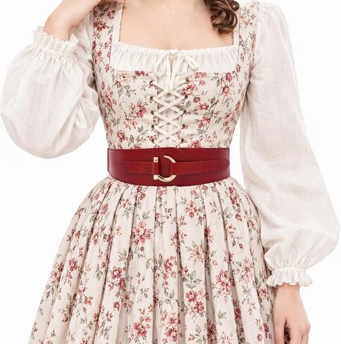 TeeYee Leather Belts Elastic Renaissance Waist Stretch Retro Belt Vintage Fashion Medieval Fashion Hook Belt in Kuwait