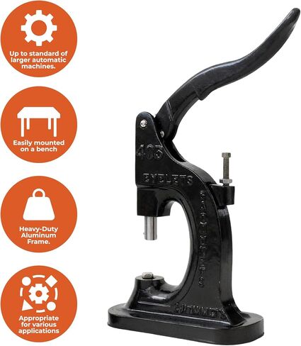 Stimpson ST405 Press Machine for Grommets & Washers, Eyelets, & Snaps – Heavy Duty Hand Tool for Fabrics, Tents, and More - Durable Punch Maker for Small or Large Holes (Setting Tools Not Included) in Kuwait