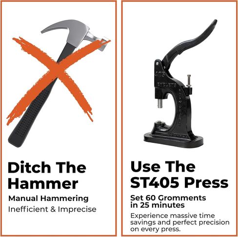 Stimpson ST405 Press Machine for Grommets & Washers, Eyelets, & Snaps – Heavy Duty Hand Tool for Fabrics, Tents, and More - Durable Punch Maker for Small or Large Holes (Setting Tools Not Included) in Kuwait