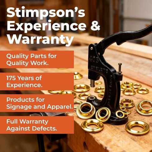 Stimpson ST405 Press Machine for Grommets & Washers, Eyelets, & Snaps – Heavy Duty Hand Tool for Fabrics, Tents, and More - Durable Punch Maker for Small or Large Holes (Setting Tools Not Included) in Kuwait