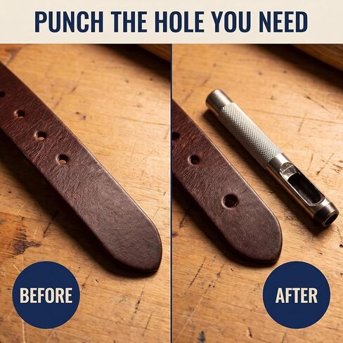 4-Piece Set Grommets Hole Punch, (1/8, 1/4, 3/8, 1/2 inch) Steel Hollow Leather Punch Set, Accessory for The ASDFGHT Grommet Tool Kit in Saudi Arabia