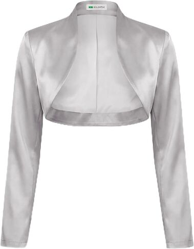 BOLEROSE Formal Long Sleeve Satin Bolero Shrug in Kuwait