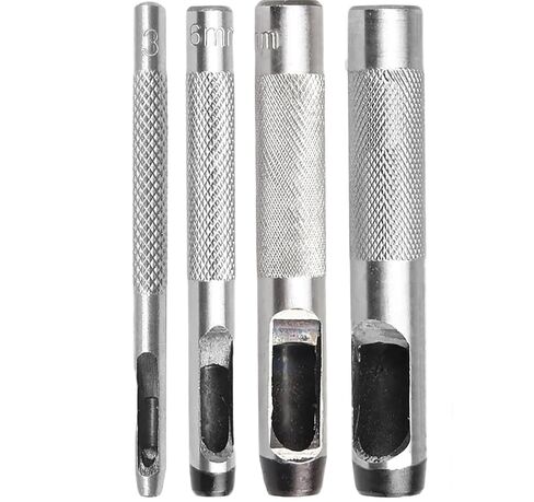 4-Piece Set Grommets Hole Punch, (1/8, 1/4, 3/8, 1/2 inch) Steel Hollow Leather Punch Set, Accessory for The ASDFGHT Grommet Tool Kit in Saudi Arabia