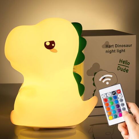 Dinosaur Toys for Kids 3-5, Remote 16 Colors Silicone Night Light for Kids in Kuwait