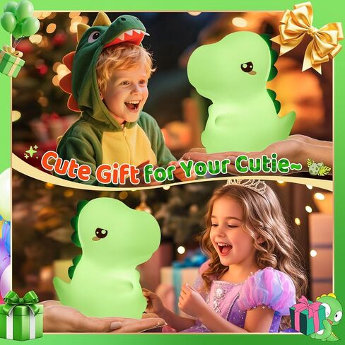 Dinosaur Toys for Kids 3-5, Remote 16 Colors Silicone Night Light for Kids in Kuwait