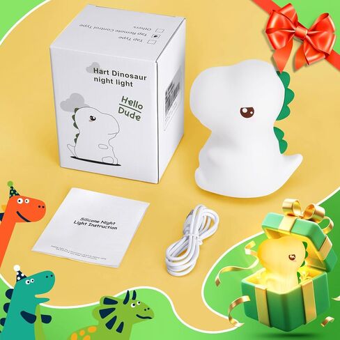 Dinosaur Toys for Kids 3-5, Remote 16 Colors Silicone Night Light for Kids in Kuwait