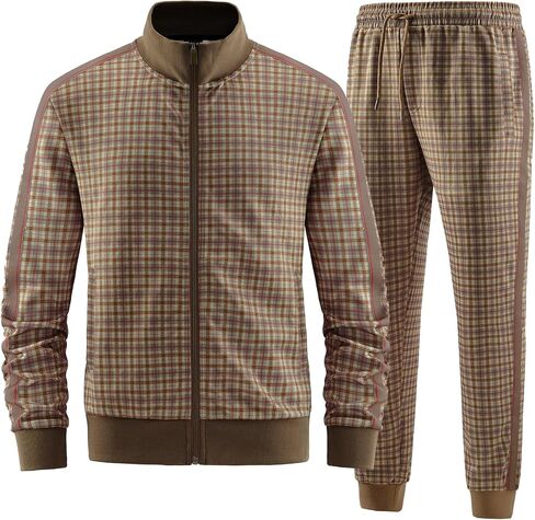 ANOTWENER Men's Track Suits 2 Piece Stand-up Collar Long Sleeve with Double Side Pockets Jacket and Sweatpants in Kuwait