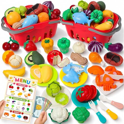Phobby Pretend Play Food Set Toy for Toddler Boys Girls, 86PCS in Kuwait