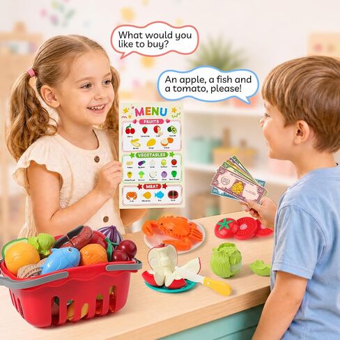 Phobby Pretend Play Food Set Toy for Toddler Boys Girls, 86PCS in Kuwait