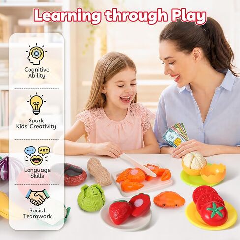 Phobby Pretend Play Food Set Toy for Toddler Boys Girls, 86PCS in Kuwait