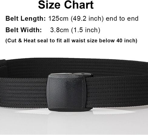 HOANAN 2 Pack Nylon Belt Outdoor Non-Metal Mens Military Web 1.5" Tactical Work Belt in Kuwait