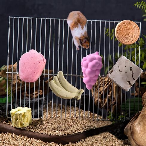 Tfwadmx Lava Block Chew Toys Teeth Grinding Pet Lava Block Calcium Stone for Chinchilla Hamster Mouse Squirrels and Small pet 4 Pack in Kuwait