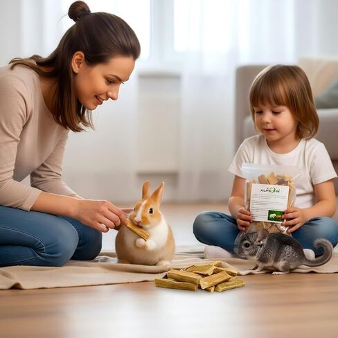 Rabbit Chew Toys,Natural Papaya Chew Sticks for Chinchilla Bunny in Saudi Arabia