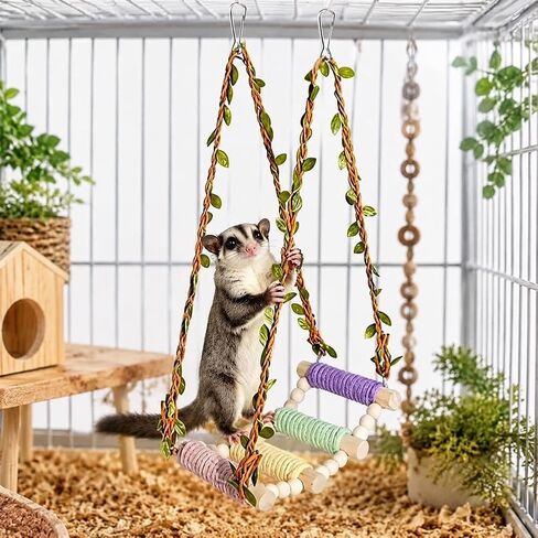 Sugar Glider Swing Toys,Natural Wood Rat Enrichment Toys in Saudi Arabia