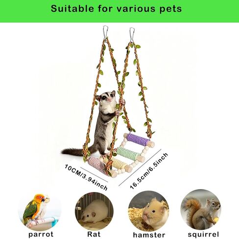 Sugar Glider Swing Toys,Natural Wood Rat Enrichment Toys in Saudi Arabia