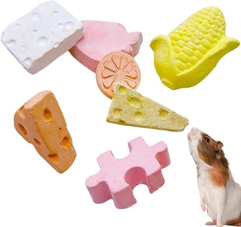 Tfwadmx Lava Block Chew Toys Teeth Grinding Pet Lava Block Calcium Stone for Chinchilla Hamster Mouse Squirrels and Small pet 4 Pack in Kuwait