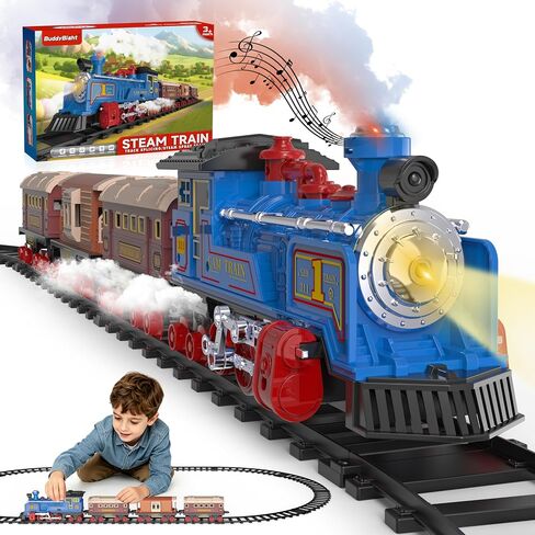 Electric Train Set for Kids Ages 4-8, Steam Train Toys, Battery Train Set in Saudi Arabia