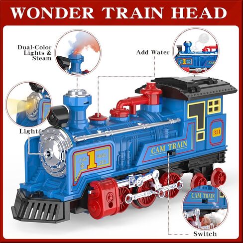 Electric Train Set for Kids Ages 4-8, Steam Train Toys, Battery Train Set in Saudi Arabia